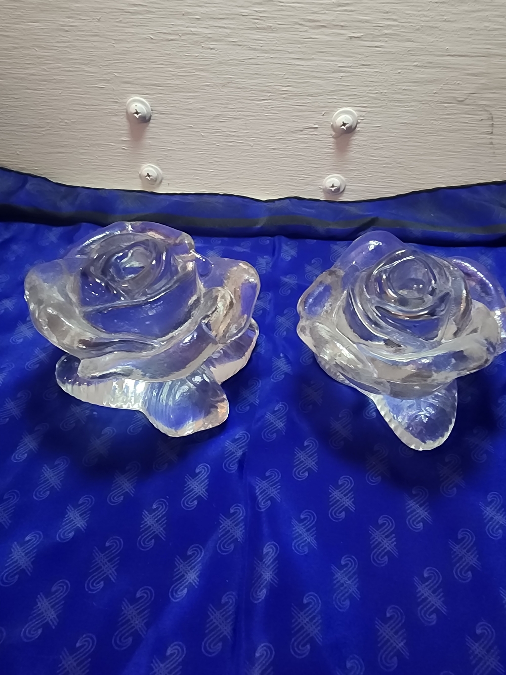 Goebel West Germany Rose Candlestick Holders